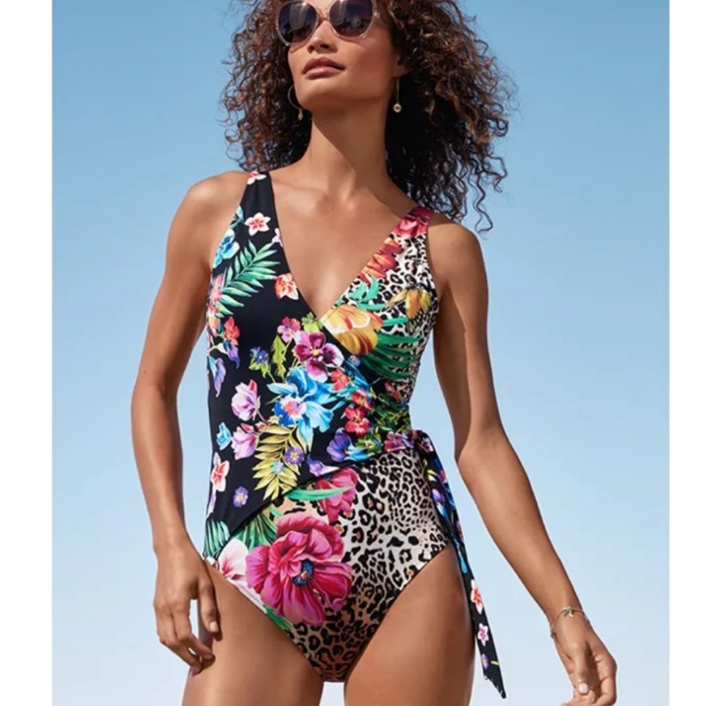 Johnny Was Monarch Wrap One Piece Swim Suit